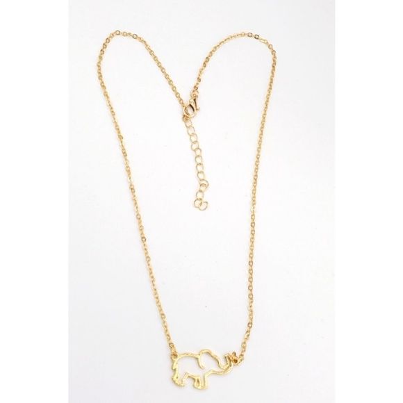 Elephant Charm Link Golden Necklace NWT - Picture 3 of 4